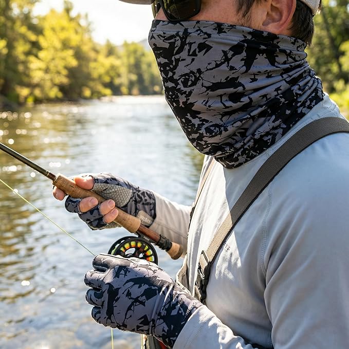UPF 50 Sun Protection Neck Gaiter - 13-in-1 Multifunctional Face Cover for Hiking, Fishing, Cycling