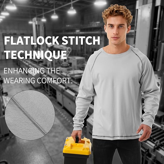 FR Shirts for Men 6 oz Hi Vis Fire Resistant Flame Resistant Long Sleeve Shirts High Visibility Cotton Welding Shirt CAT2