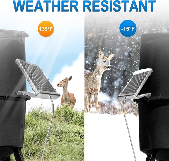 POWOXI 12V 1.7W Solar Panel for Deer Feeder Waterproof Solar Battery Charger with Mounting Bracket Alligator Clip Feeder Solar Panel 12 Volt (Pack of 2)