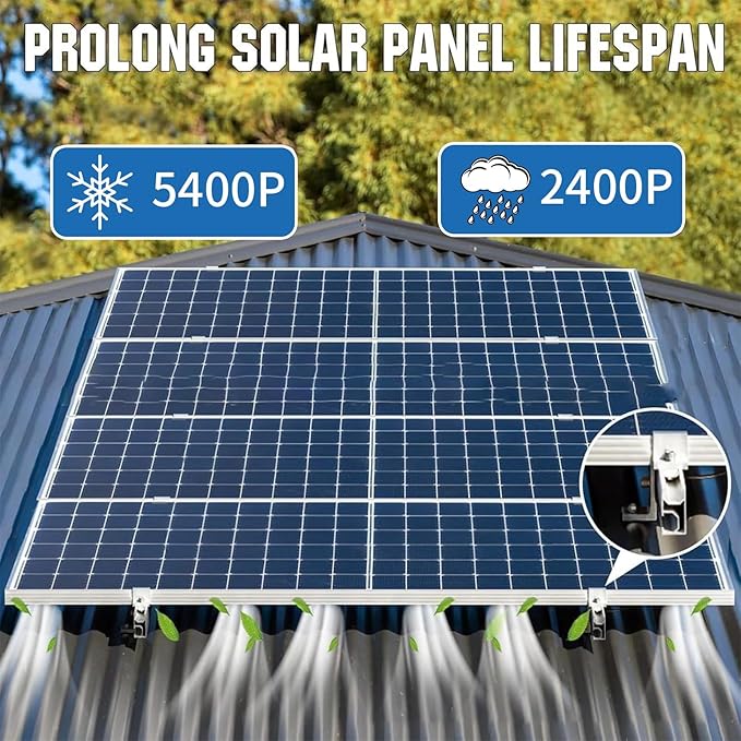 L Foot Solar Mount, Aluminum Alloy Photovoltaic Panel Mounting Bracket, Photovoltaic Mount for Roof PV System Waterproof & Weather Proof,Strong Load (10PCS)