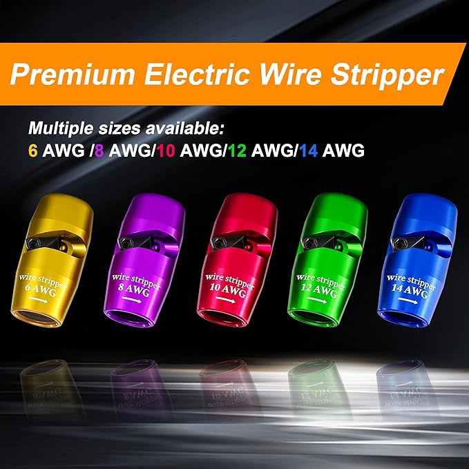 Wire Stripper for Drill, Wire Twister Tool for Drill, 14-12-10-8-6 Gauge drill wire stripper, wire twister, 8 In 1 Professional Electrician Wire Nut Twister for drill Stripping and Twisting Tool, 8pcs