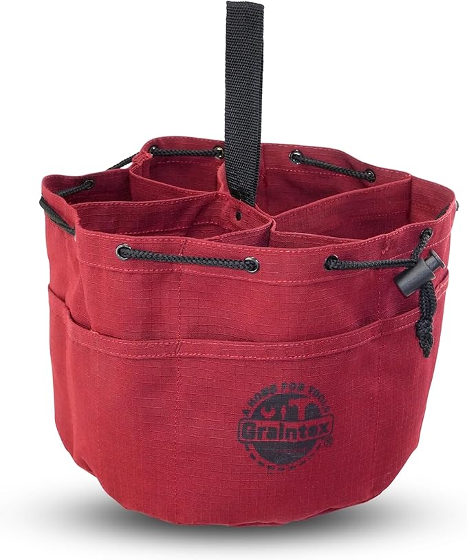 Graintex 18 Pockets Grab Bag Rip-stop Canvas Drawstring Closure, Small Part Organizer Pouch, Small Tools, Screws, Parts, Parachute Tool Bag for Efficient Storage - Burgundy