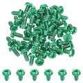 PATIKIL 10-32 x 3/8 Inch Hex Washer Head Grounding Screws, 50 Pack Green Ground Hex Flanged Head for Electrical Junction Boxes, Metal Outlet and Switch Boxes