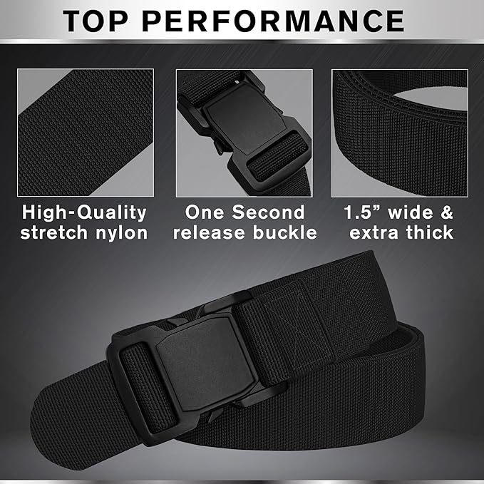 TECEUM Tactical Belt – Heavy-Duty & Quick Release – Military, Work, Rigger, Duty & Utility Belt for Men
