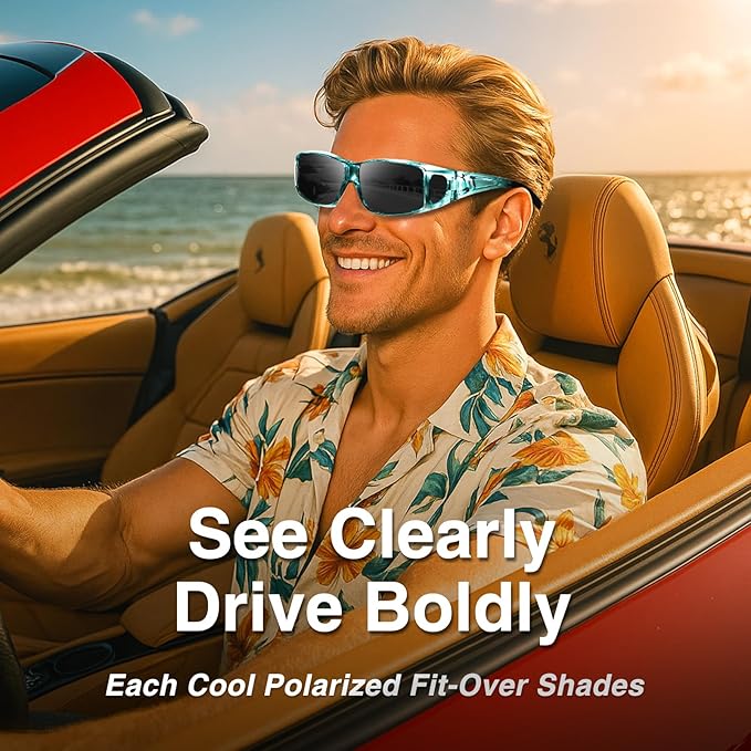 Night Driving Glasses Night Vision Glasses Fit Over Glasses Polarized Anti-Glare UV400 Gift for Men Women