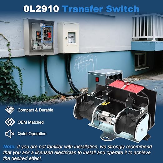 0L2910 Automatic Transfer Switch 100 Amp with Handle 100A 2P 250V Replacement for Generac Generator Transfer Switch Assembly 0C2237 0L2910