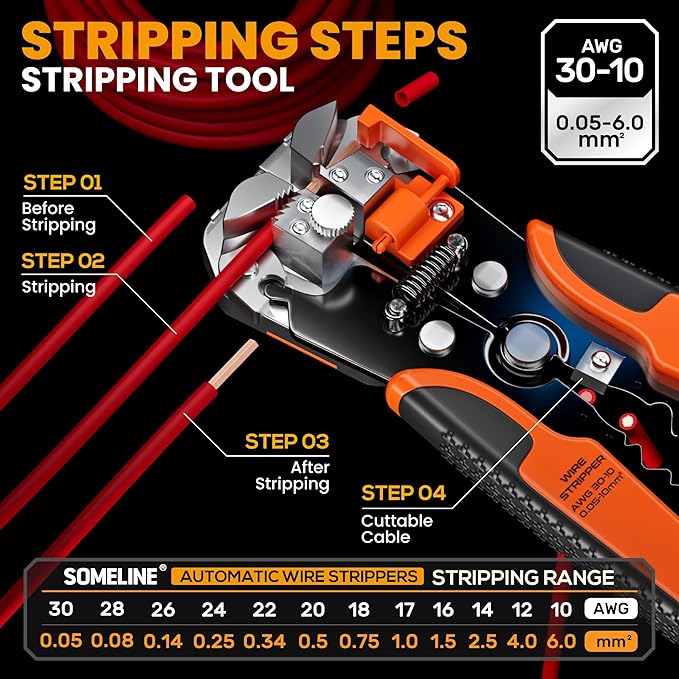 SOMELINE Heat Shrink Connector Crimp Tool Kit - with 48 Sizes (22-10 AWG) Marine Grade Heat Shrink Wire Connectors, Crimping Pliers and Strippers - Wire Connector Kit