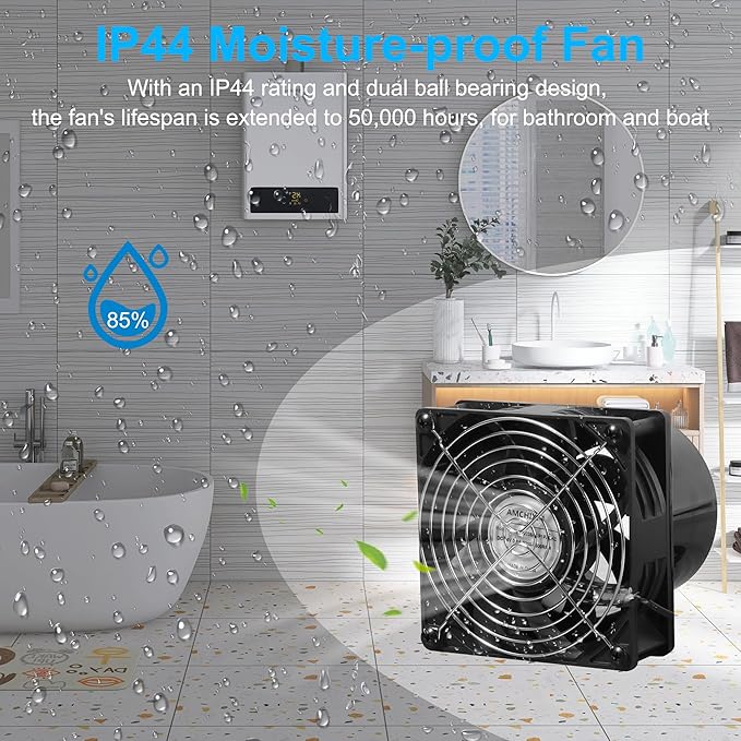 4.72" High-Speed Axial Exhaust Duct Fan with 4" Flange Adapter Stepless Speed Controller – 38mm Thick for 3D Printer Enclosure Laser Engraver Soldering Fume Extractor and Grow Tent Ventilation