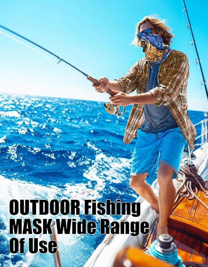 JHYWELL Cooling Neck Gaiter Face Mask, UV Protection Masks Gator, Windproof Bandana for Skiing, Fishing, Hiking, Cycling