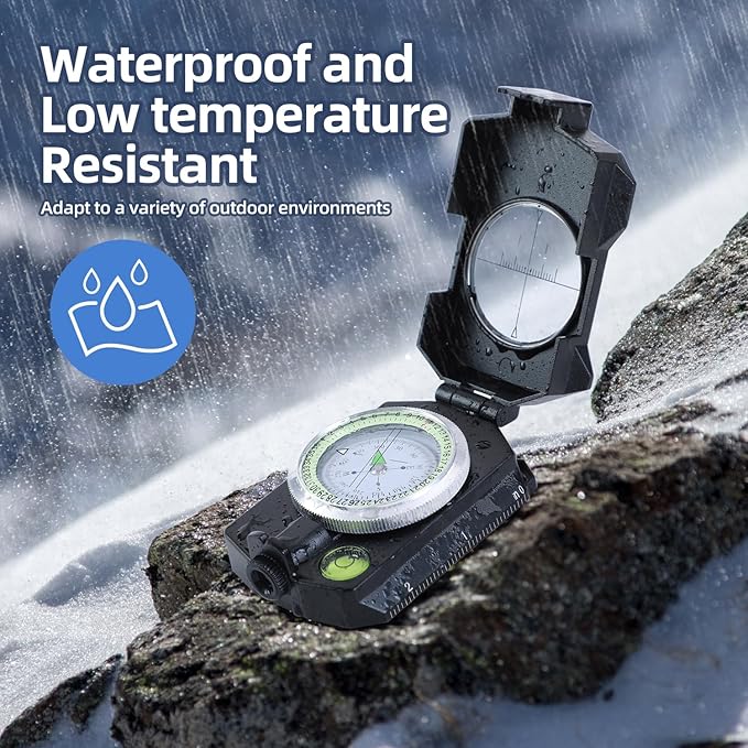 Sportneer Compass Survival Hiking Military Waterproof Lensatic Compass with Inclinometer for Camping Hunting