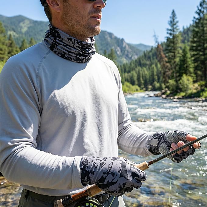 UPF 50 Sun Protection Neck Gaiter - 13-in-1 Multifunctional Face Cover for Hiking, Fishing, Cycling