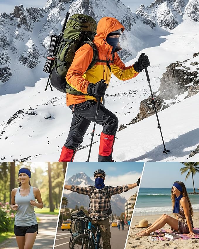 Xeoxarel Neck Gaiter, 7 Pack Cooling UV Protection, Bandana Face Mask Scarf for Men and Women