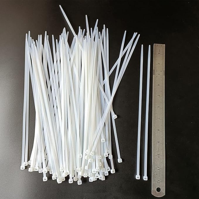 Zip Ties 1000 pcs 12 inch Cable Zip Ties Heavy Duty, Premium Plastic Wire Ties with 50 LBS Tensile Strength, UV Resistant Cable Ties, Self-Locking White Nylon Tie Wraps Straps for Indoor and Outdoor