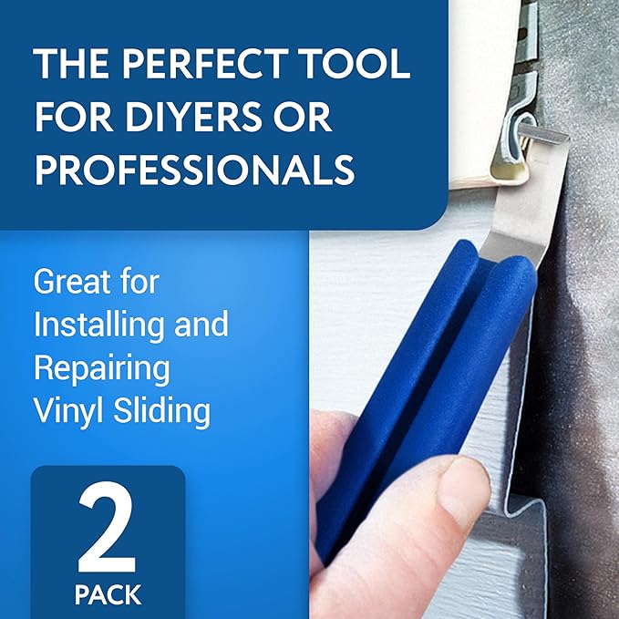 IMPRESA Vinyl Siding Removal Tool Kit - Pack of 2, Blue - One-Piece Steel Zip Tool for Siding Removal - 7-Inch Extra-Leverage & Comfort-Grip Handles