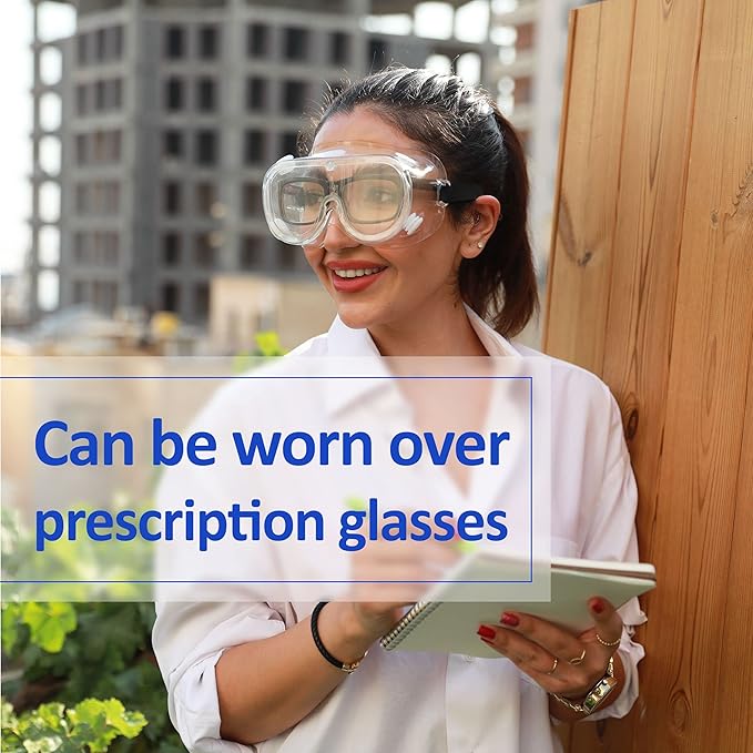 UNCO- Safety Goggles Over Glasses, Protective Goggles, Anti Fog, Work, Safety Glasses Over