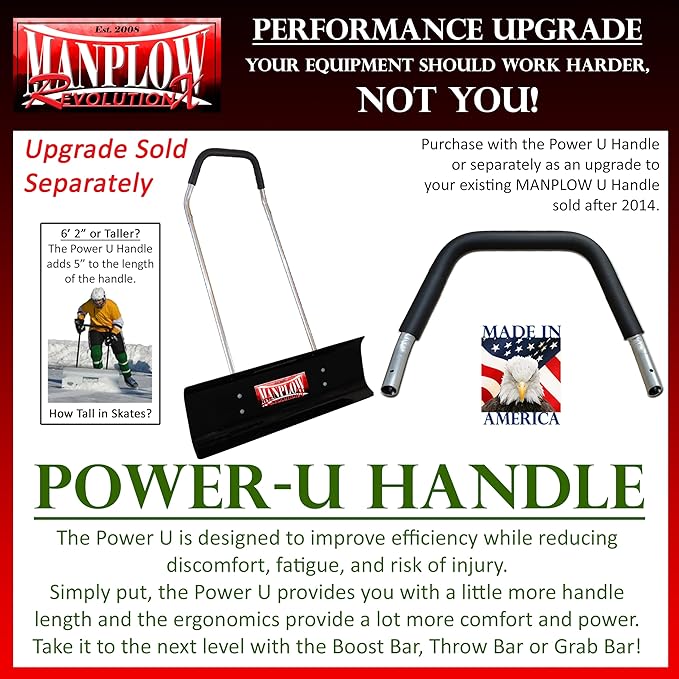 MANPLOW RevolutionX Snow Pushers and Shovels (Power U Handle, 48")