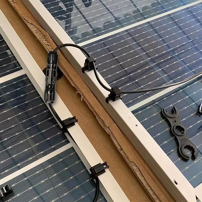 8AWG Solar Connectors IP68 Waterproof 1500V 70A Solid Tinned Copper Terminal Black 5 Pairs for Solar PV Panel Cable(10mm²)