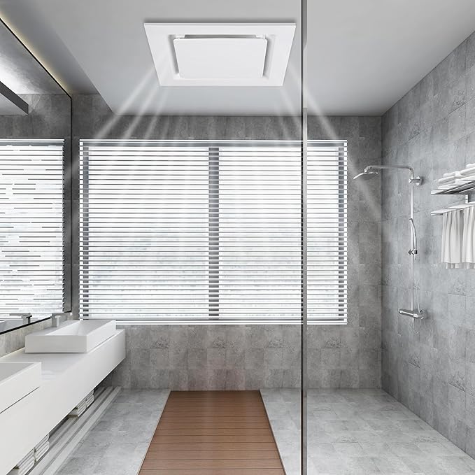 Bathroom Exhaust Fan without Light, Ceiling Mount Ventilation Fan bathroom extractor 110V bathroom fan for Kitchen 120CFM 1.2Sones (Square)
