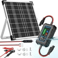 SUNAPEX 12V Solar Battery Charger: 20W Waterproof Solar Panel Kit - Aluminum Trickle Charger for Car Battery with Controller - Battery Tender Motorcycle Boat Marine RV Trailer Tractor Truck