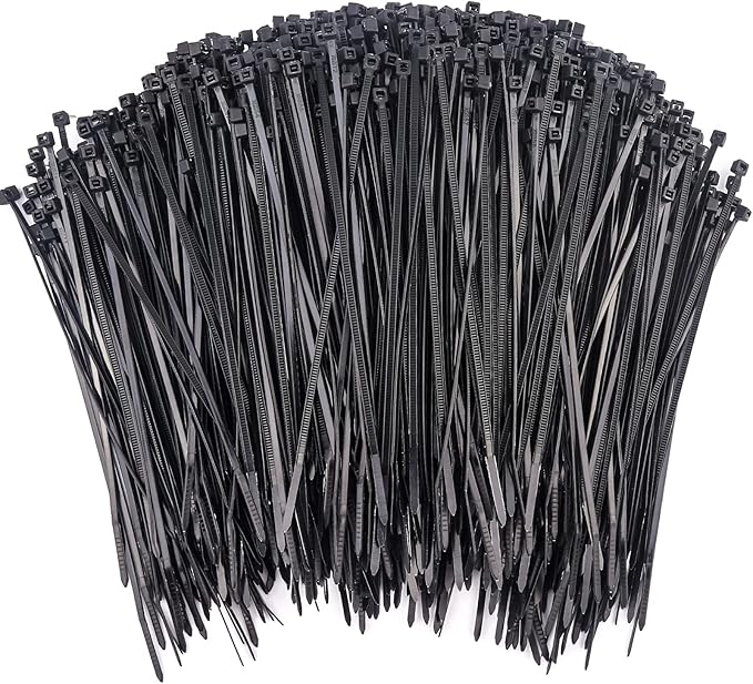 4” Zip Ties, (Bulk-1000 Pack) 4 Inch Self-Locking Nylon Cable Ties, Premium Small Thin 18 Lbs Durable Plastic Wire Ties Wraps for Indoor and Outdoor, Electronics Organizer UV Rated (Black)