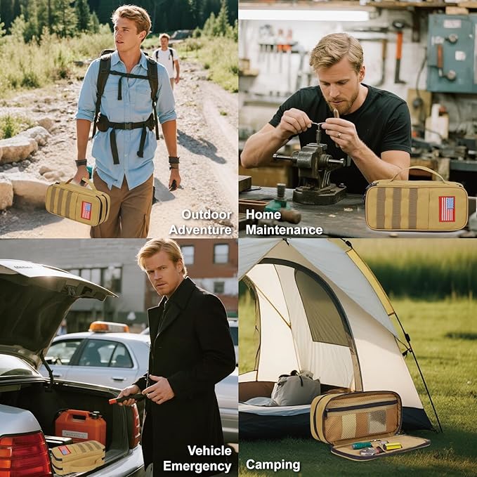 ATRIPACK Tactical Tool Bag for Men,Wide Mouth Tool Pouch with Water-Resistant, Multi-purpose Range Bags with Zipper Handle,Heavy Duty Small Tool box organizer for Repairman, Carpenters, Handyman