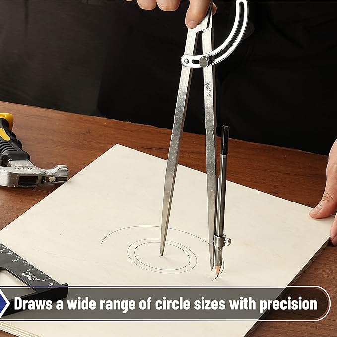 Mr. Pen- Professional Compass for Woodworking, 8 Inch Compass with Wing