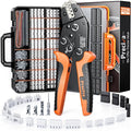 Preciva Crimping Tool Connector kit - AWG28-16/0.08-1.5mm² Ratcheting Crimper with 620Pcs Connectors and 1600Pcs Pins | Crimp Tool for Dupont, JST, ATX, EPS, PCIE, SATA Series