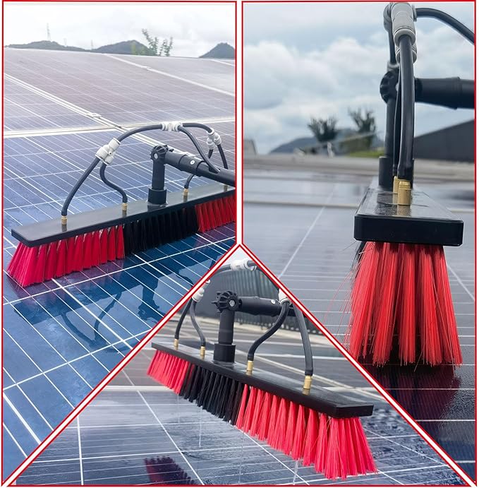Window Cleaning Brush Head for Solar Panel Washing Water Flow Through（Without Pole） (brush-550)