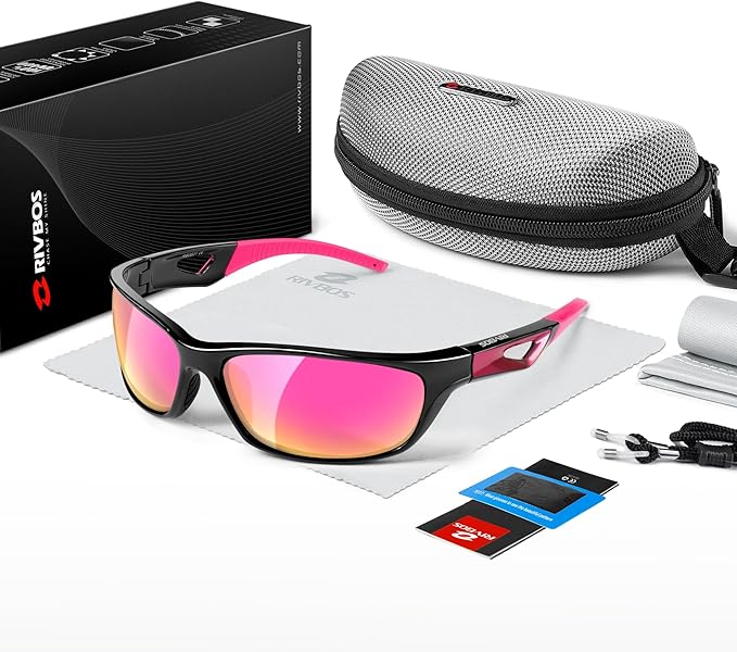RIVBOS Polarized Sports Sunglasses Driving Sun Glasses Shades for Men Women Tr90 Frame for Cycling Fishing Running RB831