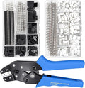 Taiss Dupont Crimping Tool Kit Ratcheting Wire Crimper with 2.54mm 600PCS Dupont Connectors and 560PCS JST XH Connectors,Dupont Crimper,JST Crimper(0.08-0.5mm² 28-20AWG)