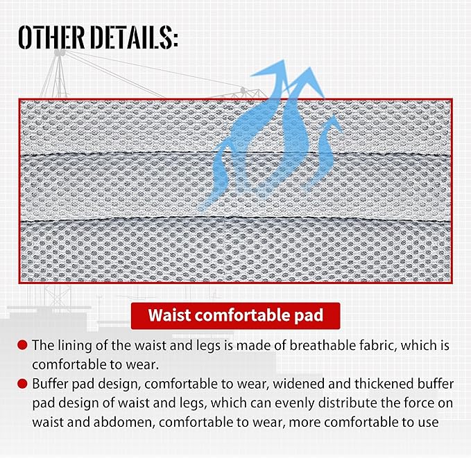 Climbing Belts, Thicken Professional Half Body Safety Belt Climbing Gear for Tree Climbing, Fire Rescue, Roofing