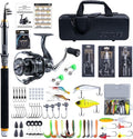Goture Fishing Rod and Reel Combos-Telescopic Fishing Pole Spinning Reel Lures Set with PC Hard Shell Suitcase, Telescopic Rod Reel Combo Kit for Starter Travel Saltwater, Gifts for Men