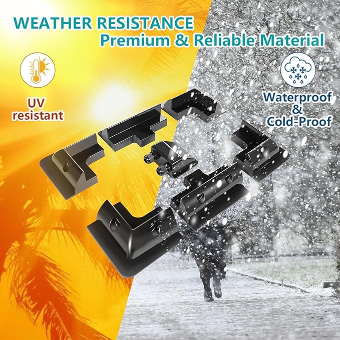 Solar Panel Mounting Brackets Kit, 7PCS RV Roof Mounts, No Drill, Caravans, Campervans (Black)