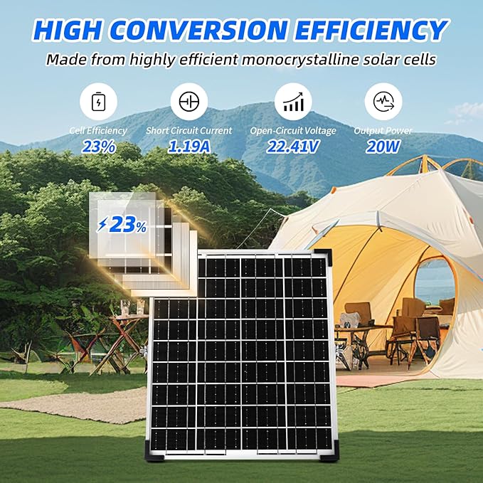 MEGSUN Solar Panel Kit 20W 12V Waterproof Solar Battery Trickle Charger Maintainer + Upgraded 12A Intelligent Charge Controller + Adjustable Mount Bracket for Car, Motorcycle, Boat, Marine, RV