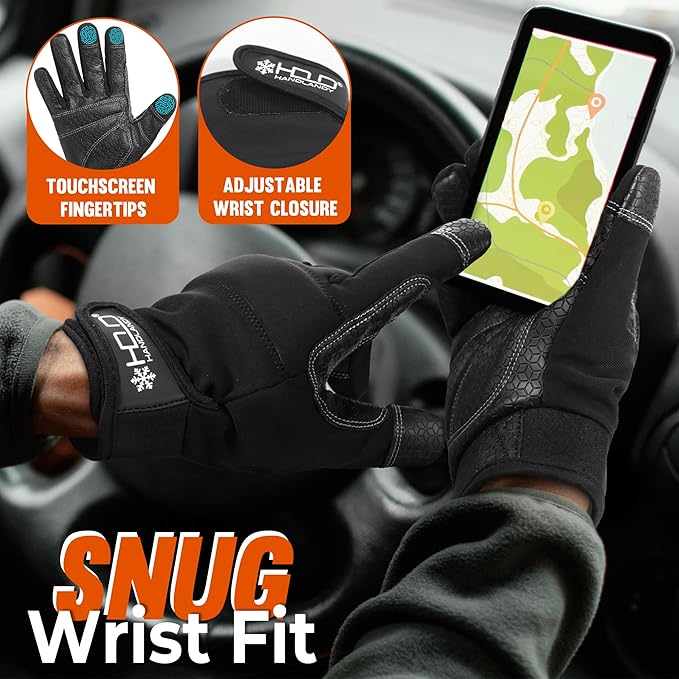 HANDLANDY Work Gloves for Men & Women, Utility Mechanic Working Gloves Touch Screen, Flexible Gardening Gloves for Yard