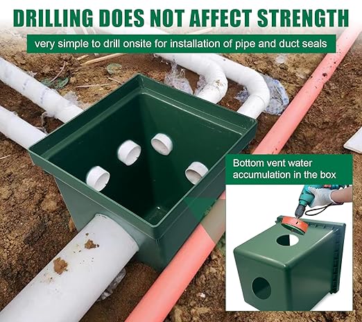 33.5x33.5x31.5in Underground Splice Boxes W/FRP Inspection Cover Large Enclosure Precast Polyethylene Distribution Pull Box Access Electrical Junction Boxes Drillable Tapered Wiring Chamber