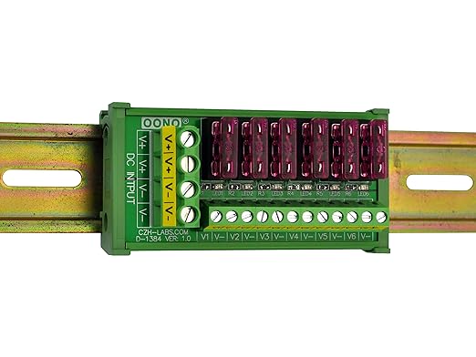 DC Power Fuse Distribution Strip Module (6 Position, DIN Rail Mount)