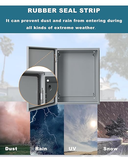 Waterproof Electrical Enclosure 16 x 12 x 6, Outdoor Electrical Box Weatherproof, Electrical Junction Box with Reinforced Lock
