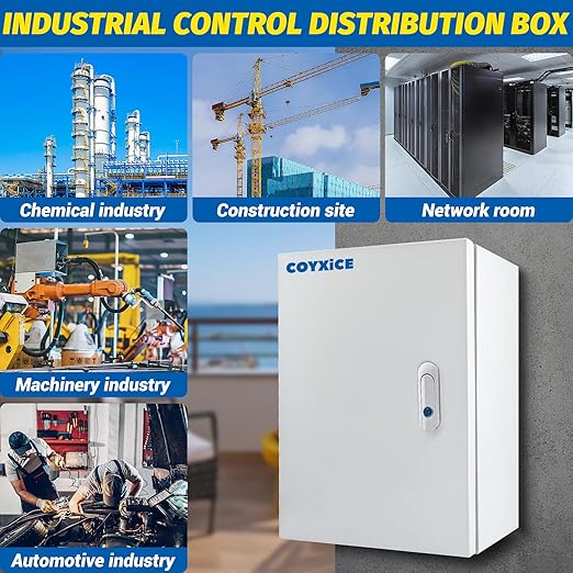 Electrical Box 16 x 12 x 8'' Steel Electrical Junction Box，NEMA 4X Steel Enclosure Box，Indoor&Outdoor Electrical Box Waterproof & Dustproof，Wall Mounted Universal，with Lock & Mounting Plate