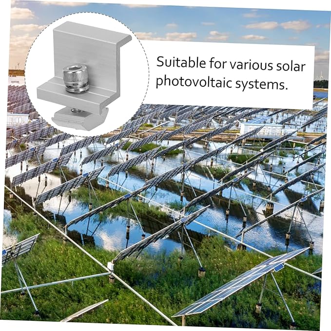 12pcs Solar Panel Rack Clips Durable Mid End Clamps for Household Solar Installations Easy to Install Versatile Support Buckle for Outdoor Use