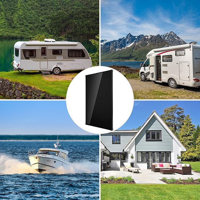Topsolar Solar Panel Kit 170 Watt 12 Volt Monocrystalline Off Grid System for Homes RV Boat + 30A 12V/24V Solar Charge Controller + Solar Cables + Z-Brackets for Mounting