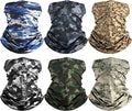 HONGTEYA 6 Pack Summer Neck Gaiter, UV Protection Cooling Face Mask, Breathable Bandana Head Scarf for Men Women