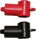 (Red & Black) 1/4" Stud Terminal Cover - Electrical Battery Connection Insulator (2 Pack)