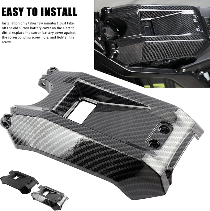 Motorcycle Battery Cover Electric Dirt Bike Battery Guards Protect for Surron Light Bee X/Surron Light Bee S/X160/X260-Imitation Carbon Fiber