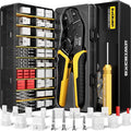 Standard .062" (3.68 mm) & JST-SYP Connector Crimping Tool Kit with Pin Extractor, 2–12 Pin Plug & Receptacle, 16-26 AWG Terminals for Arcade, Pinball, RC Battery & Audio, Fits Molex .062"