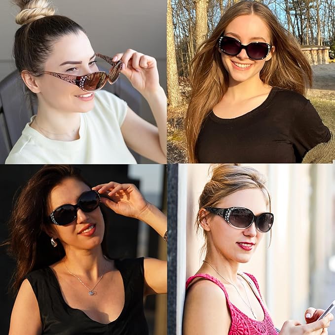 HAOLOTA Night Vision Driving Glasses Women Anti Glare Polarized, Wrap Around Nighttime Safety Glasses UV Protection