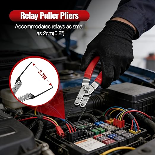 9 PCS Electrical Disconnect Pliers for Cars, Electrical Connector Removal Tool and Connector Removal Tools, Relay Puller & Hose Removal Pliers,Panel Clip Remover & Filter Caliper
