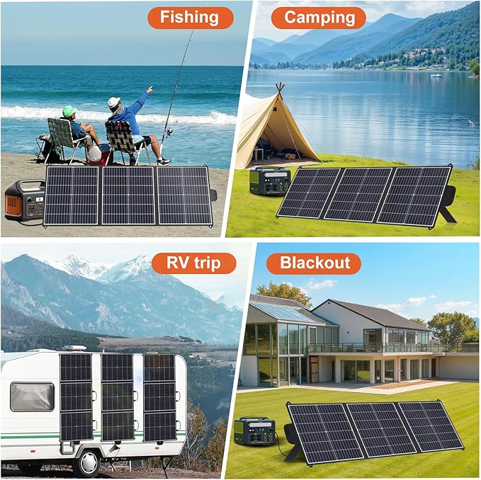 100W Portable Solar Panel, 20V Foldable Charger with USB-A QC3.0 and Type-C PD45W. Lightweight Design for Outdoor Camping, RV Trips and Hiking, powering Mobile Phones and Energy Storage Devices