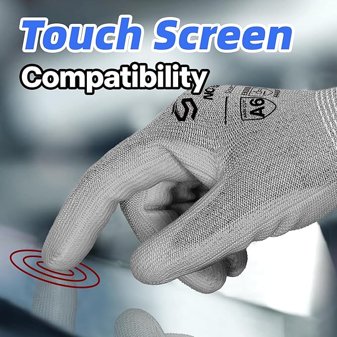 Schwer 180 Pairs Cut Resistant Gloves ANSI A6/A7 (Send Randomly) CR7120 Cut Proof Work Gloves, Touchscreen, for Men and Women Used for Woodworking, Glass Cutting, Construction, Car Repair, XL