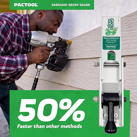 PacTool SA902A01 Artisan Gecko Gauge Siding Mounting Kit - For Use with 5/8-Inch Fiber Cement Siding, James Hardie's Updated HZ5 Series - Lap Siding Gauge - Essential Siding Tools